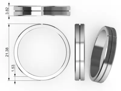 Wedding Ring Simple Design part 1 3D print model
