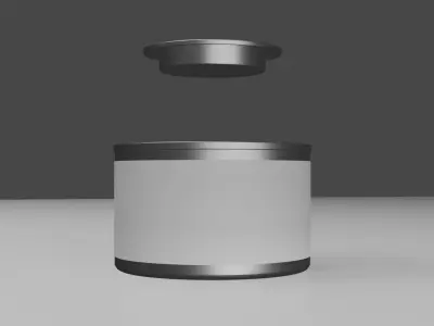 Steel tin can for games and cg projects  Low-poly 3D model