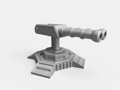 Sci fi Laser turret  Low-poly 3D model