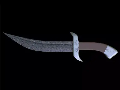 Knife Series 01 PBR 4K Damascus Steel 3D model