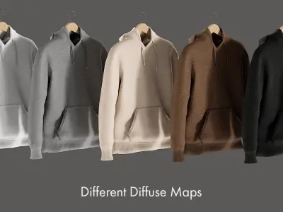 Mens Hoody 2 V2 on Hanger 3D model