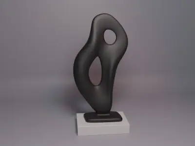 Contemporary Abstract Sculpture Low-poly 3D model