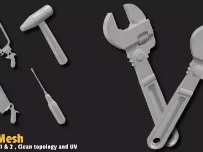 5 Tools  Base Mesh VOL01 Low-poly 3D model