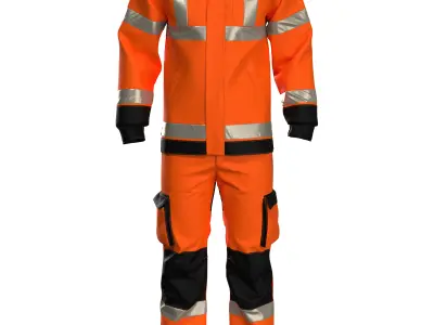 Safety Uniform - Jacket and Cargo Pants 3D model