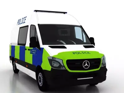 Mercedes Benz Sprinter L2H2 2015 England Police Crew Van EU 3D model