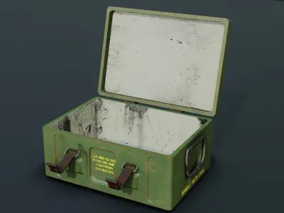 Army ammo box Low-poly 3D model