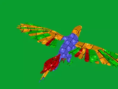 Scarlet Macaw Parrot Bird Free 3D model