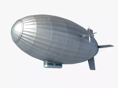 Airship Zeppelin Game Ready Low-poly 3D model