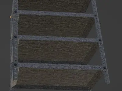 Industrial Black Metal Shelf Unit -  Versatile Storage Low-poly 3D model purchase