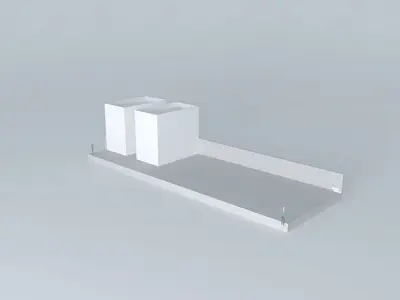 Architectural detail shelf with two cubes Free 3D model