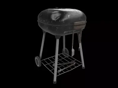 outdoor charcoal grill 3D model