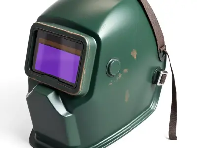 Industrial Welding Helmet 3D Model Low-poly 3D model purchase