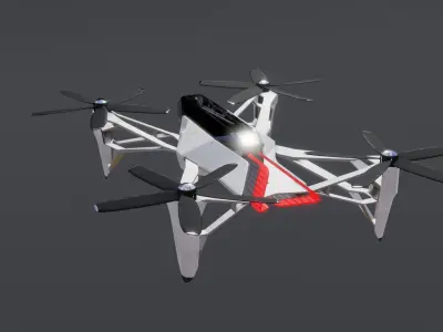 Cargo Drone delivery vehicle 3D Low-poly 3D model
