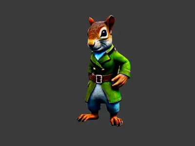 Squirrel Man Low-poly 3D model