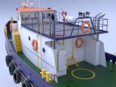 Oil work boat 3D model