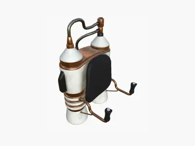 Jetpack E01 White Copper - SciFi Character Design Low-poly 3D model