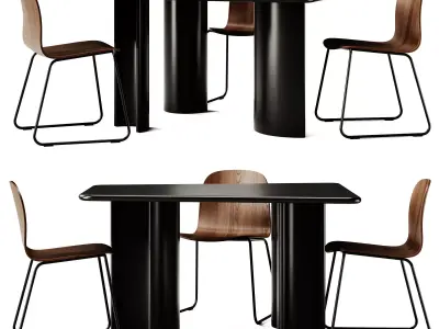 Muuto Table ReNorm and Visu Chair 3D model