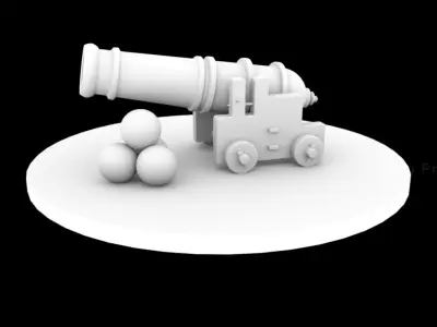 Cannon war machine - Vintage Free 3D model
