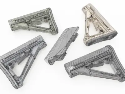 Magpul CTR AR15 Collapsible Buttstock Low-poly 3D model