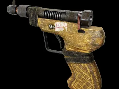 Antique Gun Low-poly 3D model