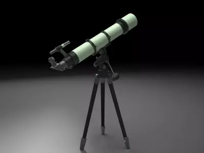 telescope copper copper telescope space science equipment  3D model