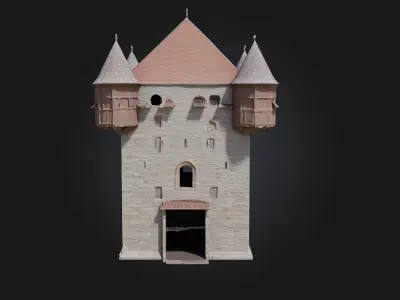 Medieval Stone Tower  A Sturdy Fortress of the Past 3D model