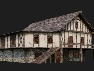 Old Medieval House 4K Textures GameReady 155 Low-poly 3D model