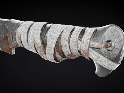 Machete knife Low-poly 3D model