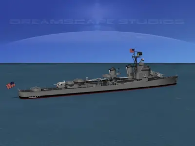 Gearing Class Destroyer DDR-877 USS Perkins 3D model