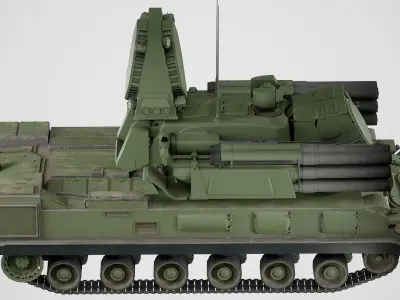 Lowpoly Pantsir-S2 Missile System Low-poly 3D model