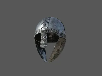 Viking helmet Low-poly 3D model 3