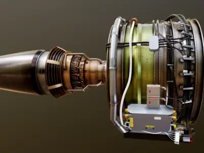 Airbus A320 Airplane Enigne Turbofan 3D model