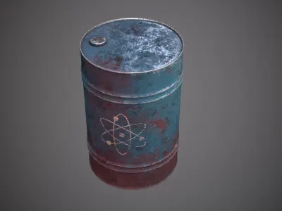Damaged Barrel Low-poly 3D model