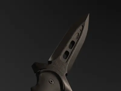 Knife with a long grip 3D model