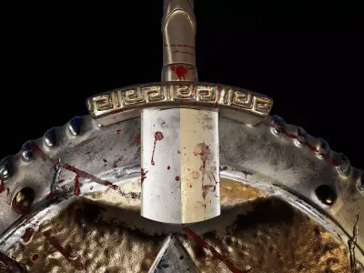 Spartan shield and sword 3D model