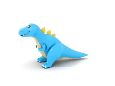 Playful Blue Dinosaur model pack Low-poly 3D model