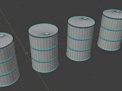 old oil barrels 3D model