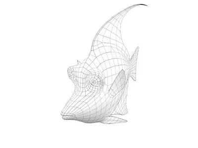 Moorish Idol Animated Fish  Low-poly 3D model