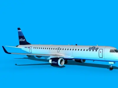 Embraer Emb-190 Jet Blue 1 3D model