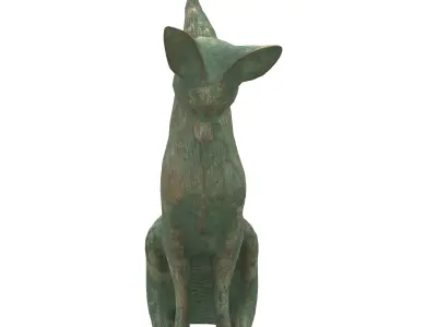 Fox oxydated statue 3D model