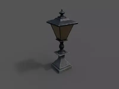Cemetery Lamp Low-poly 3D model