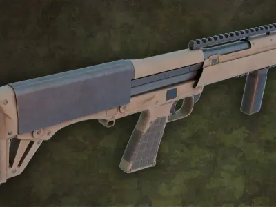 Burst Shotgun Low-poly 3D model