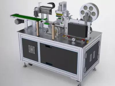 Circular arc surface labeling machine 3D model