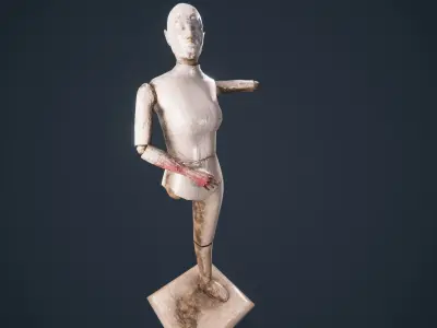 Mannequin horror antique HDRP Low-poly 3D model