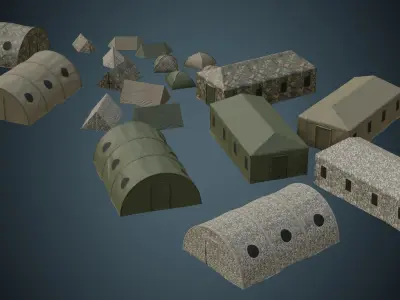 Tent Collection 1A Low-poly 3D model