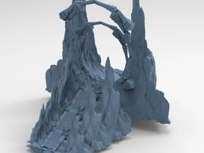 Portal Ancient stone monolith ruins 3D model
