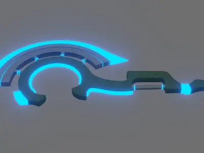 Sci Fi Axe Low-poly 3D model purchase