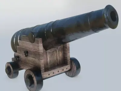 Cannon - Gun Of Ships Old military infantry defence weaponry 3D model