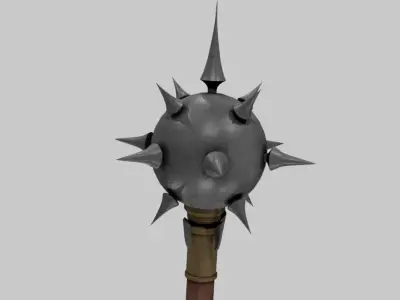 Medieval Mace Low Poly Game Ready Texture and UV Low-poly 3D model