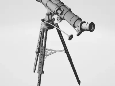 Astronomical telescope model Low-poly 3D model
